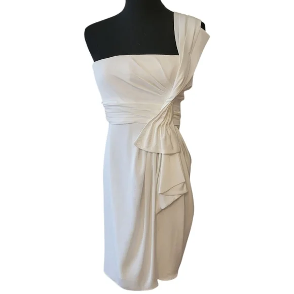 BCBG‎ White Palais One Shoulder Cocktail Dress Size 4 - Picture 2 of 6